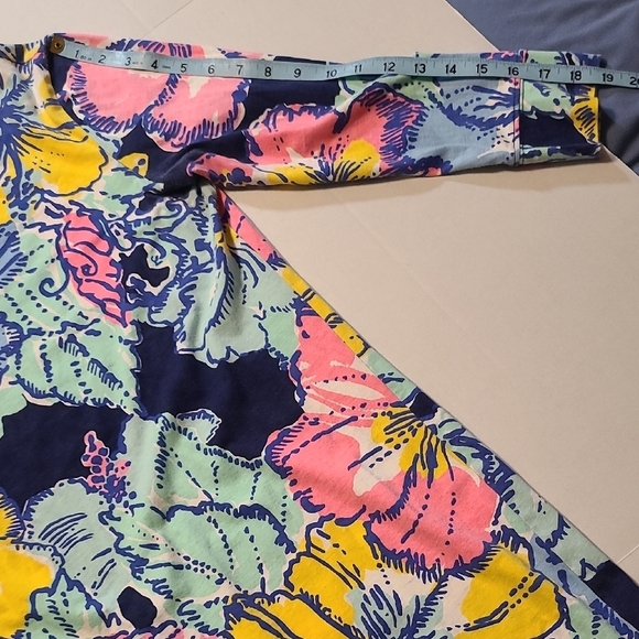 Lilly Pulitzer Marlowe Big Flirt Hibiscus Women's Dress 3/4 Sleeve M EUC Cotton - Picture 10 of 11